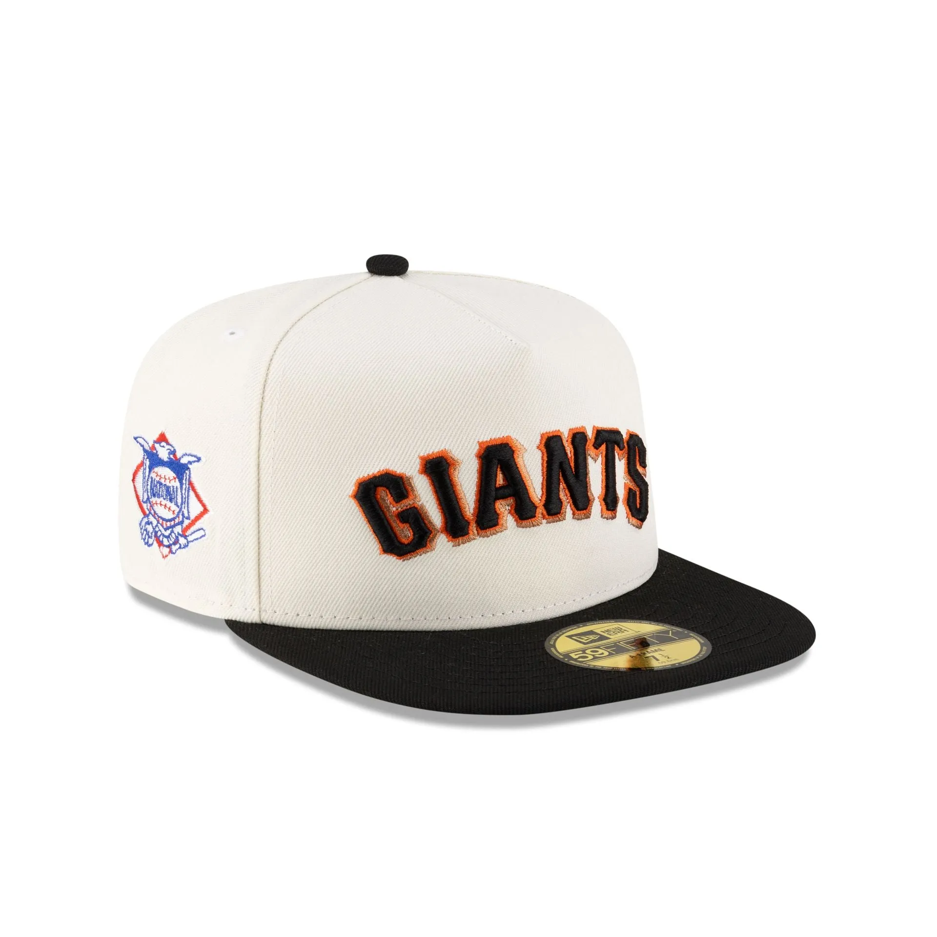 Just Caps League Sidepatch Chrome White San Francisco Giants 59FIFTY A-Frame Fitted Hat sold by New Era