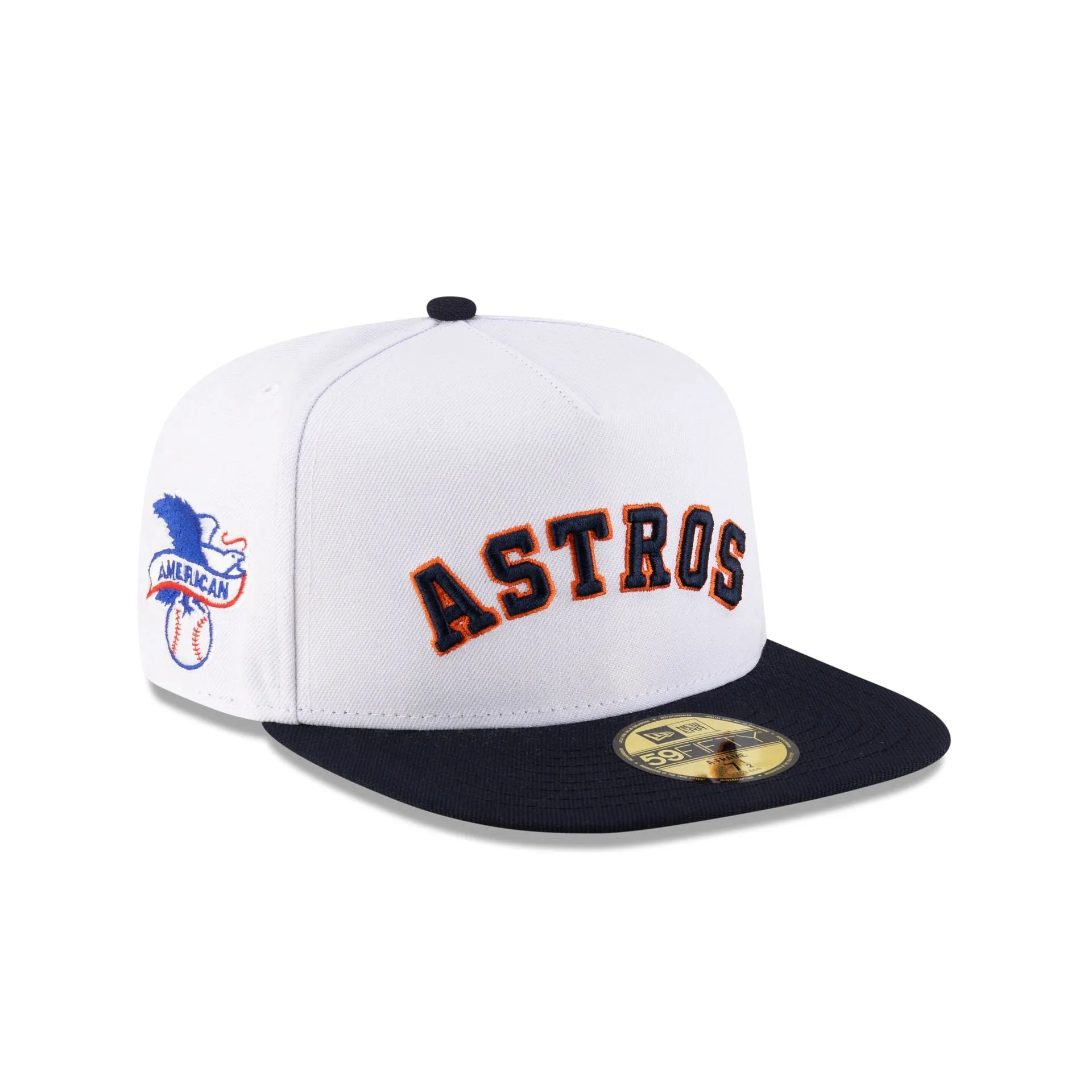 Just Caps League Sidepatch Optic White Houston Astros 59FIFTY A-Frame Fitted Hat sold by New Era