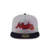 Just Caps League Sidepatch Gray Atlanta Braves 59FIFTY A-Frame Fitted Hat sold by New Era