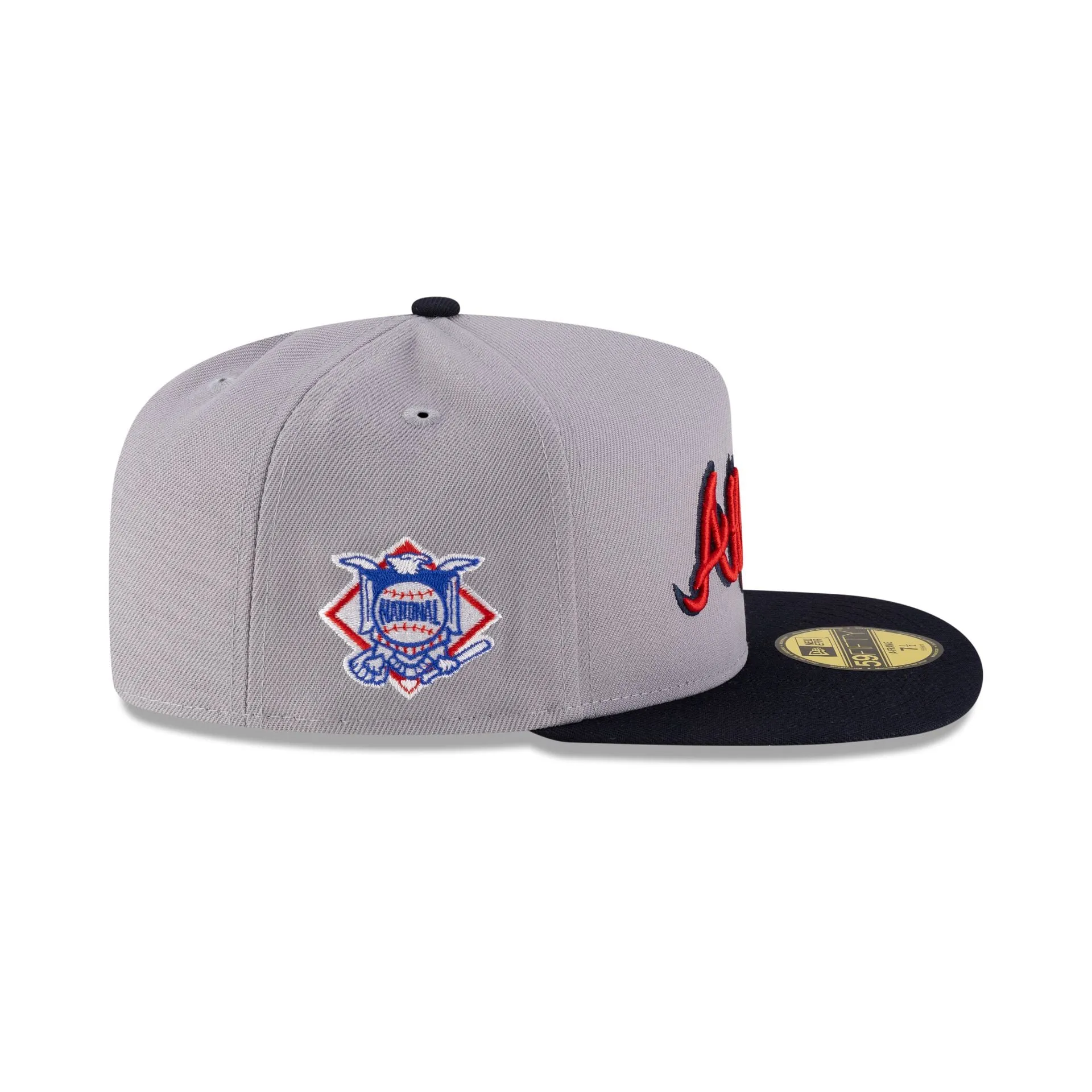 Just Caps League Sidepatch Gray Atlanta Braves 59FIFTY A-Frame Fitted Hat sold by New Era product image thumbnail 4