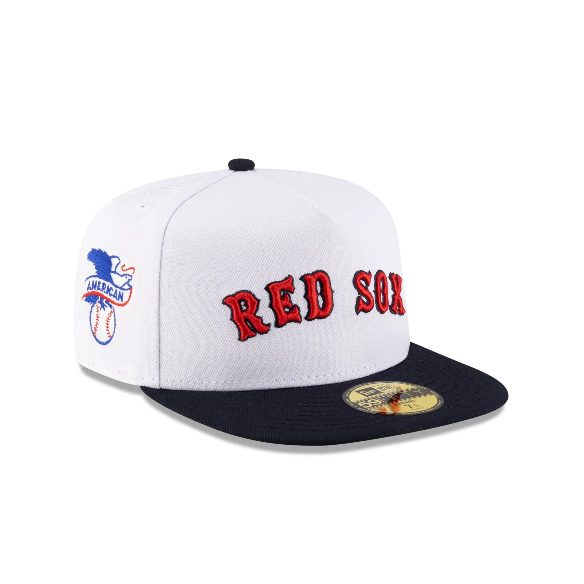 Just Caps League Sidepatch Optic White Boston Red Sox 59FIFTY A-Frame Fitted Hat sold by New Era