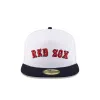 Just Caps League Sidepatch Optic White Boston Red Sox 59FIFTY A-Frame Fitted Hat sold by New Era