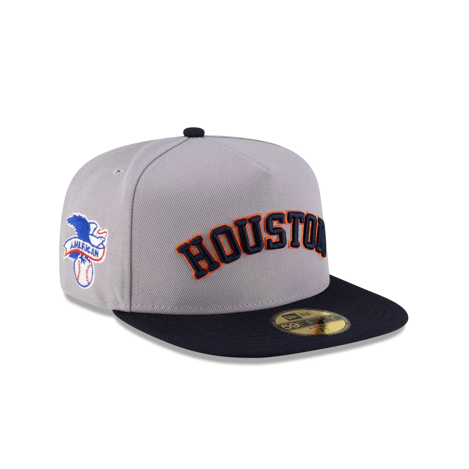 Just Caps League Sidepatch Gray Houston Astros 59FIFTY A-Frame Fitted Hat sold by New Era