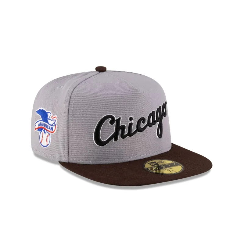 Just Caps League Sidepatch Gray Chicago White Sox 59FIFTY A-Frame Fitted Hat sold by New Era