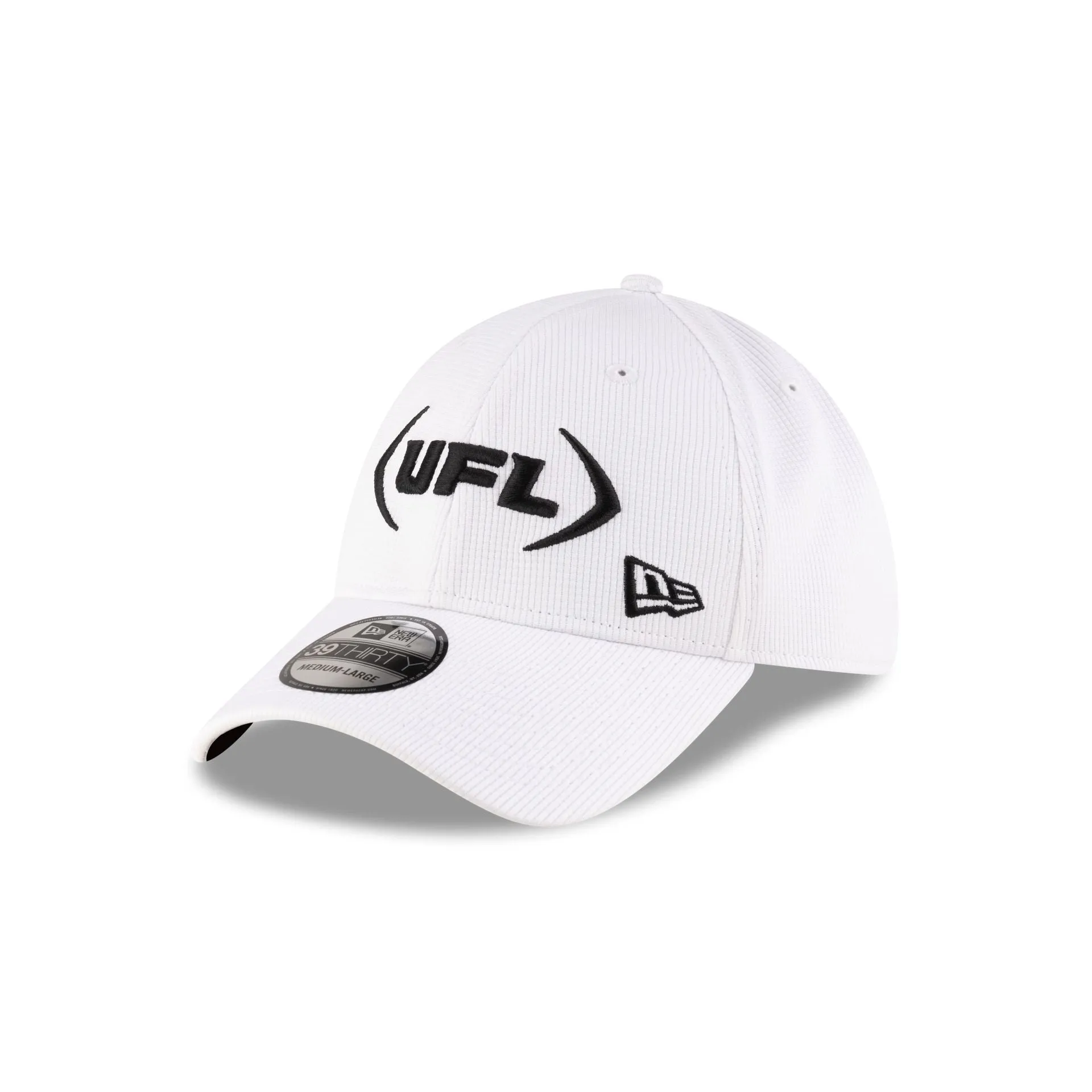 UFL White 39THIRTY Stretch Fit Hat sold by New Era