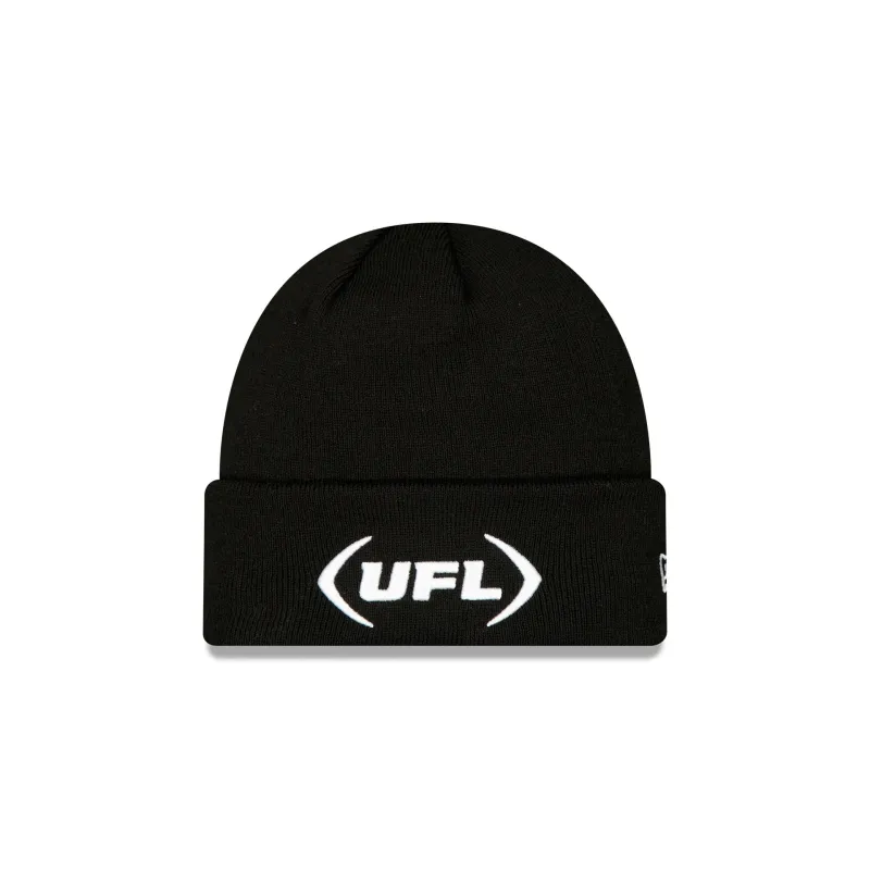 UFL Black Cuff Knit Beanie made by New Era