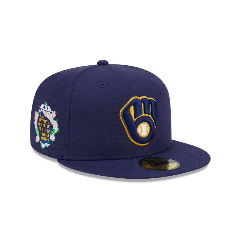 Milwaukee Brewers Floral Undervisor 59FIFTY Fitted Hat sold by New Era