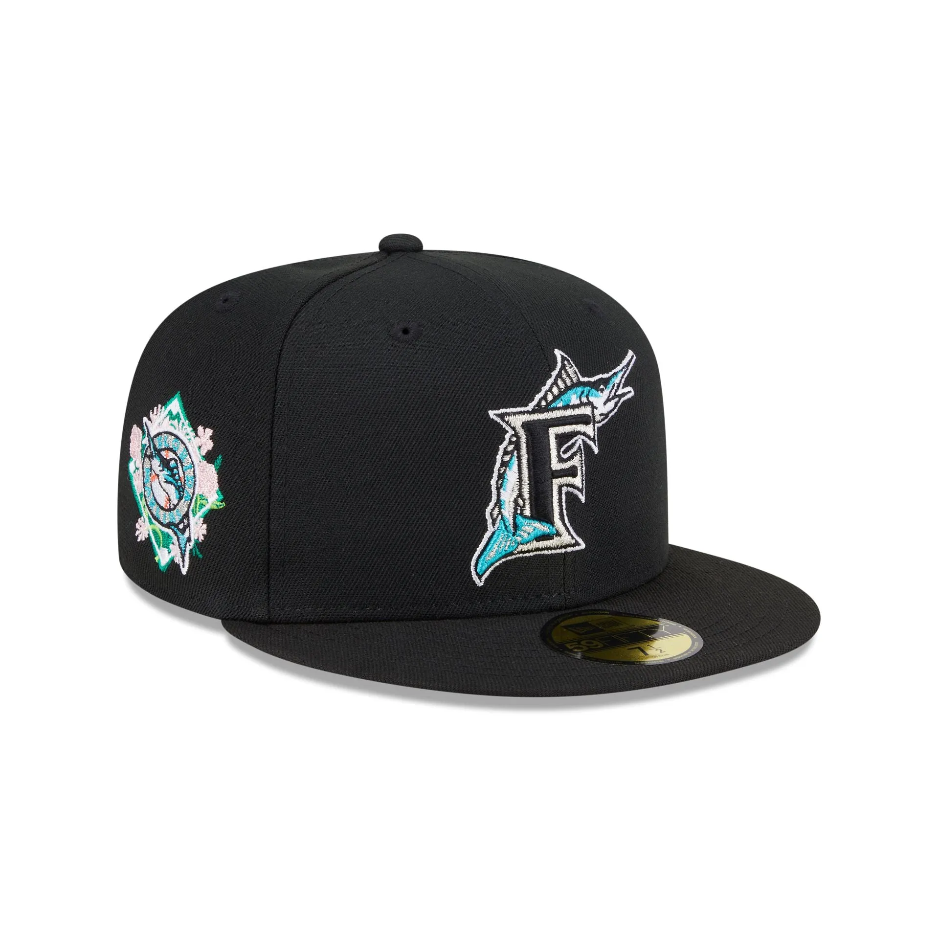 Miami Marlins Floral Undervisor 59FIFTY Fitted Hat sold by New Era