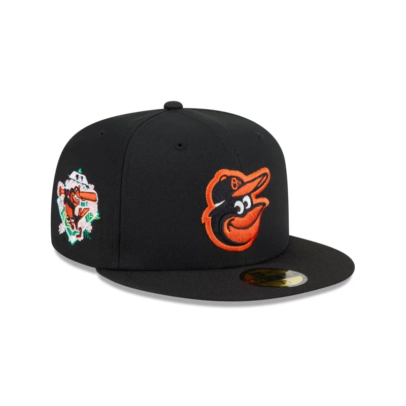 Baltimore Orioles Floral Undervisor 59FIFTY Fitted Hat sold by New Era