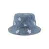 New Era Cap Flower Embroidery Light Denim Bucket Hat sold by New Era