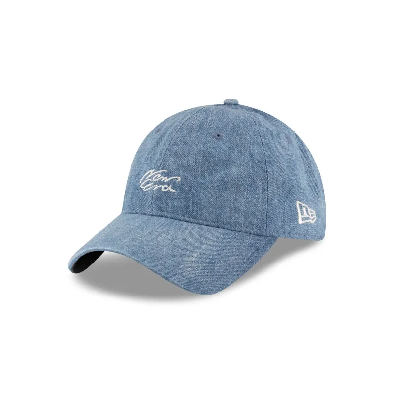 New Era Cap Handwritten Light Denim 9TWENTY Easy Snap Hat sold by New Era