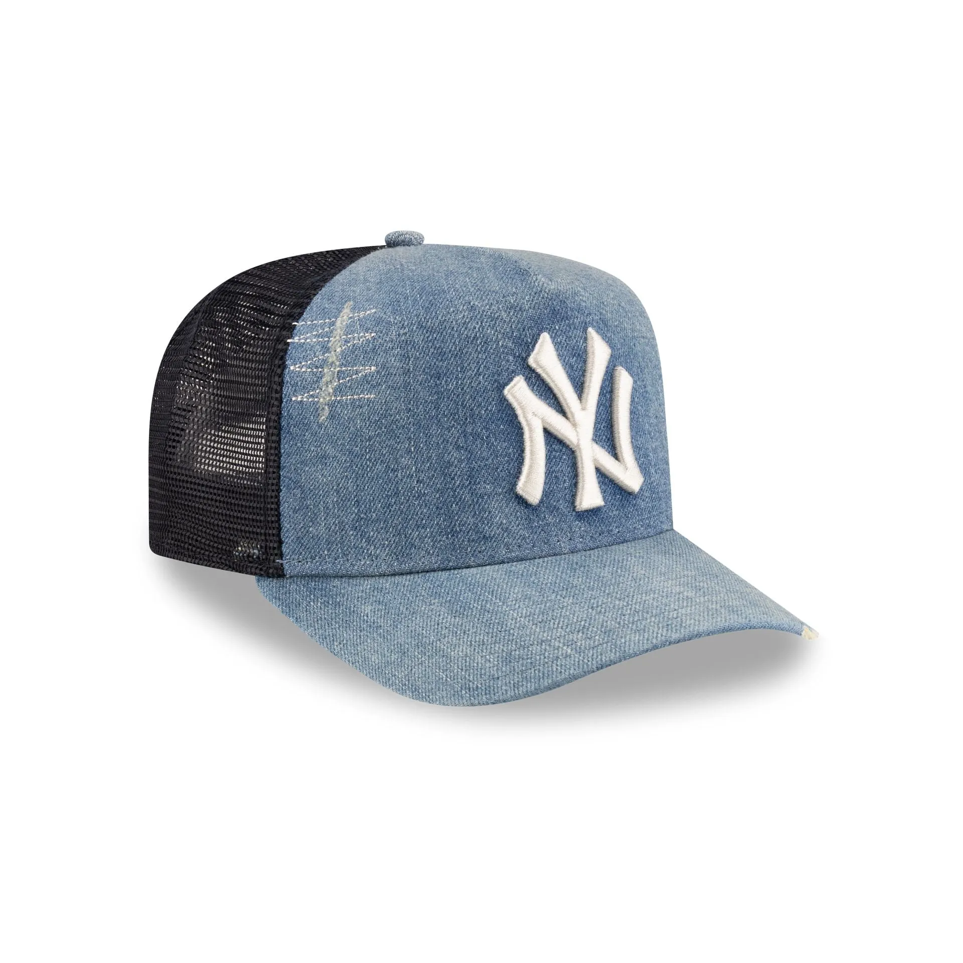 New York Yankees Distressed Light Denim 9FORTY A-Frame Trucker Hat sold by New Era product image thumbnail 3