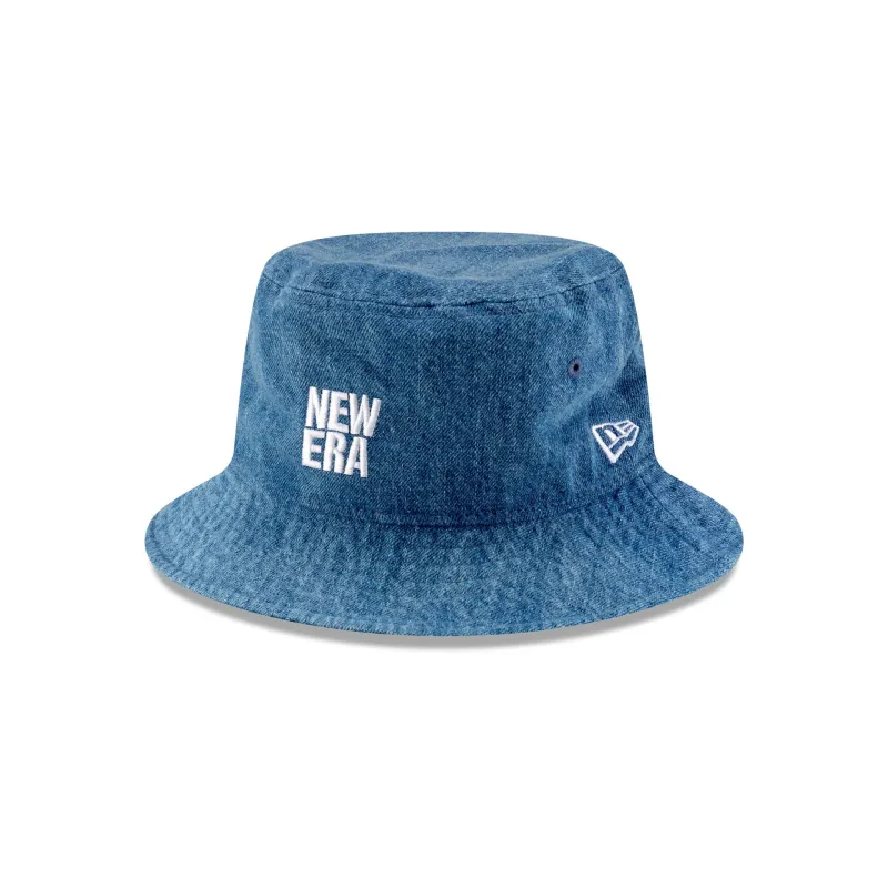 New Era Cap Square Logo Indigo Denim Bucket Hat sold by New Era