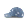 New Era Cap Flower Embroidery Light Denim 9TWENTY Adjustable Hat sold by New Era
