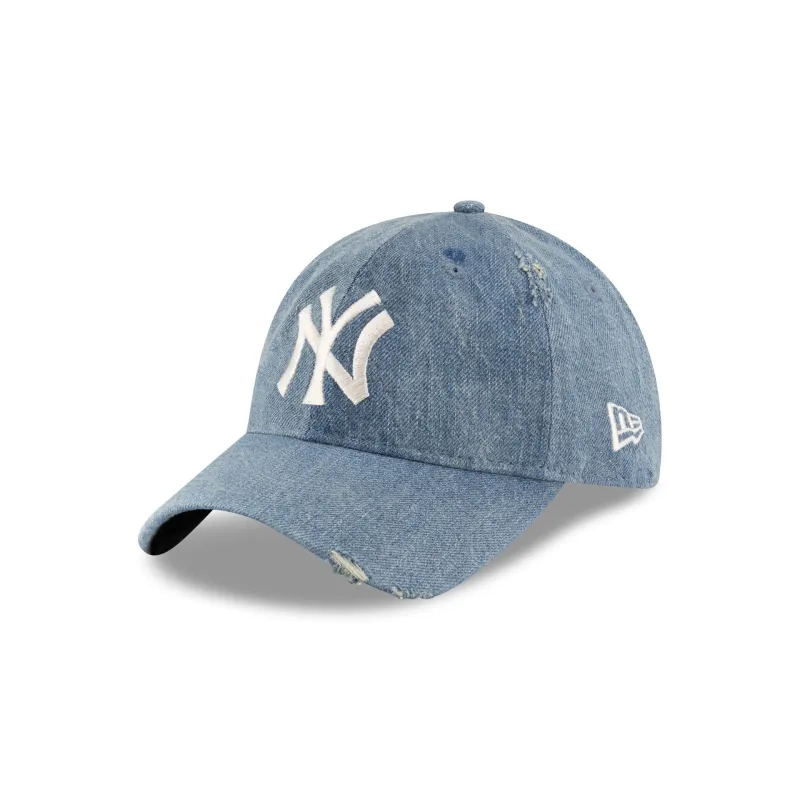 ★NEW ERA☆MLB New York Yankees Embo Denim Unstruck Ball Cap New Era MLB New York Yankees Embo Denim Line Ball Cap, Black