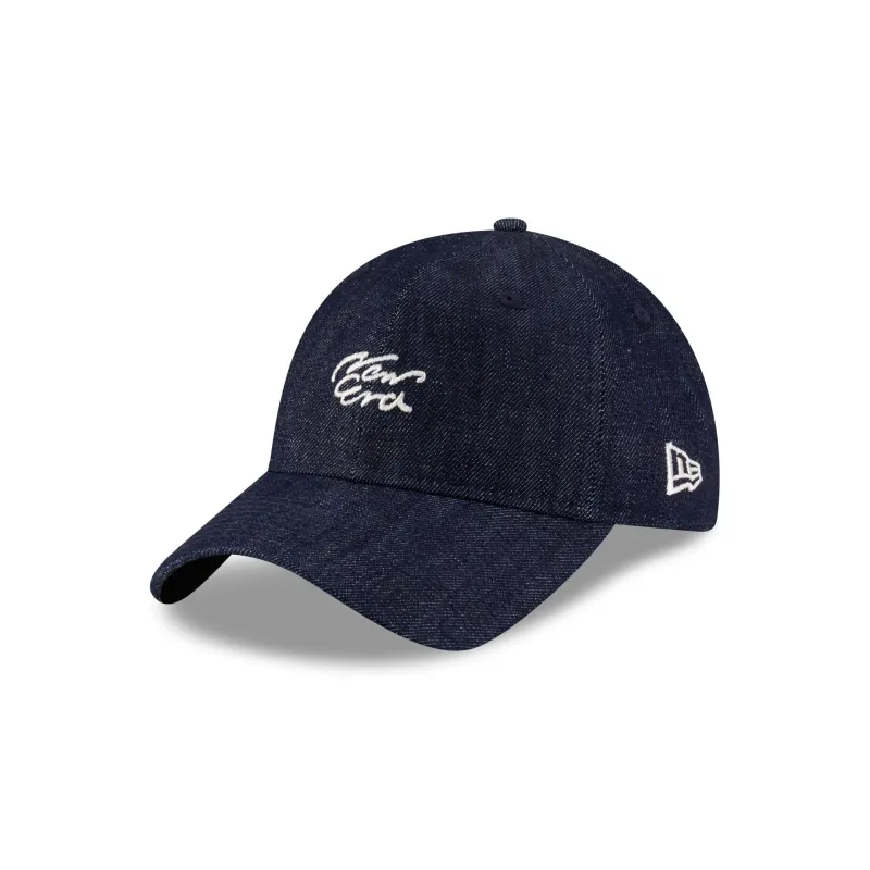 New Era Cap Handwritten Indigo Denim 9TWENTY Adjustable Hat sold by New Era
