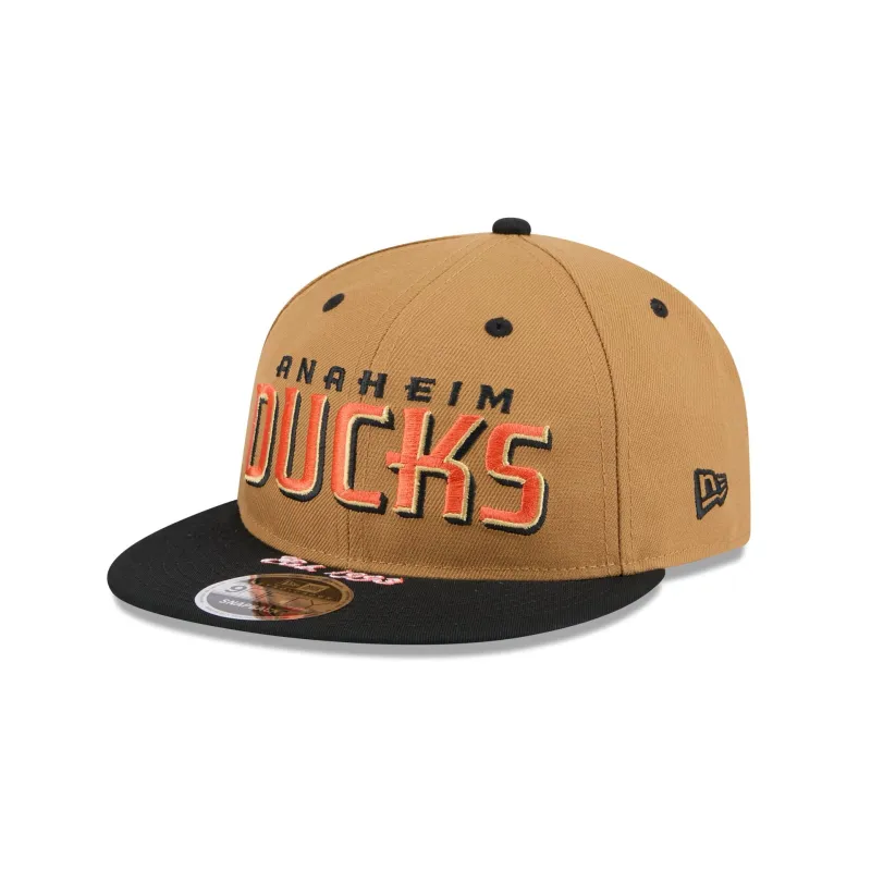 Anaheim Ducks Wheat Retro Crown 9FIFTY Snapback Hat sold by New Era