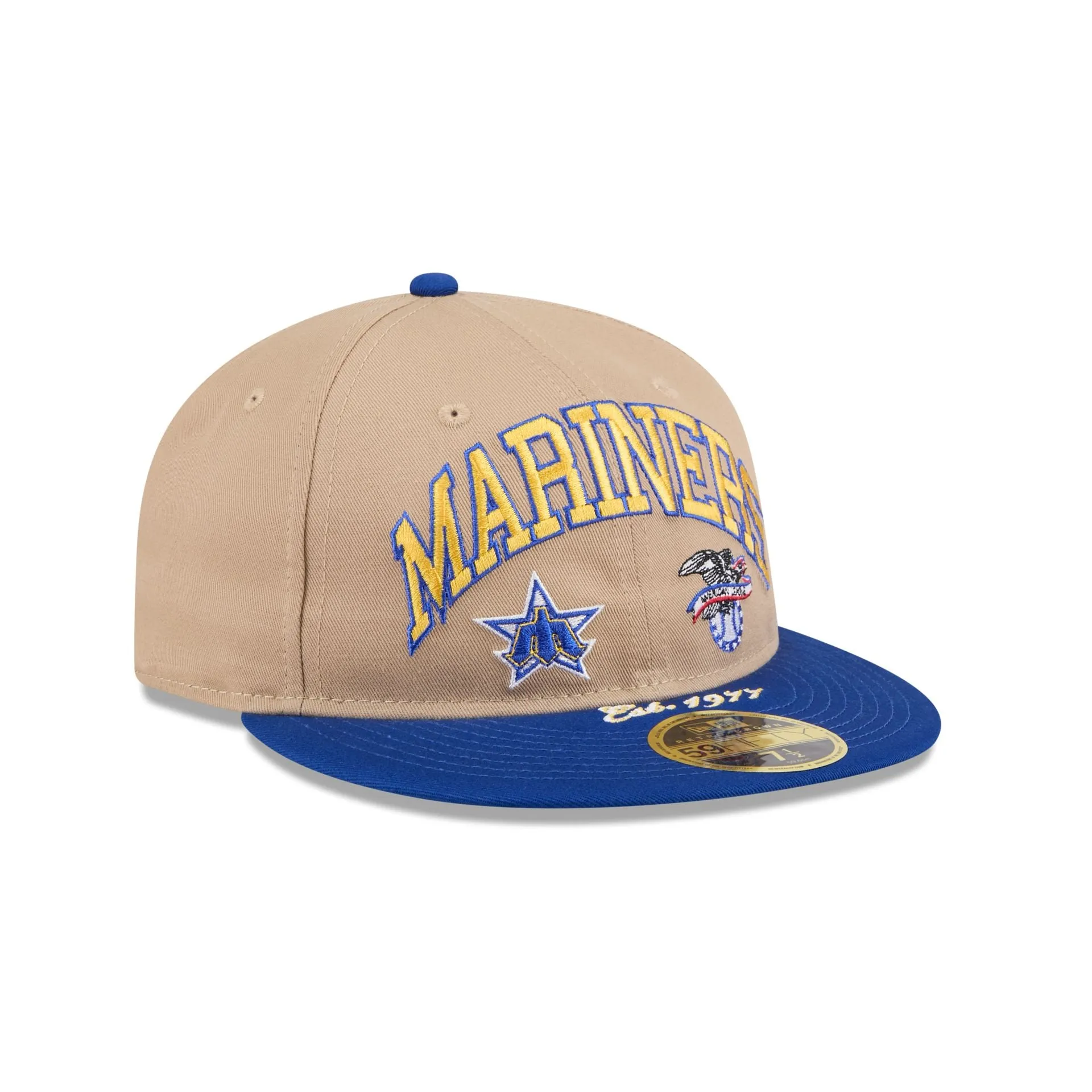 Seattle Mariners Camel Retro Crown 59FIFTY Fitted Hat sold by New Era product image thumbnail 3