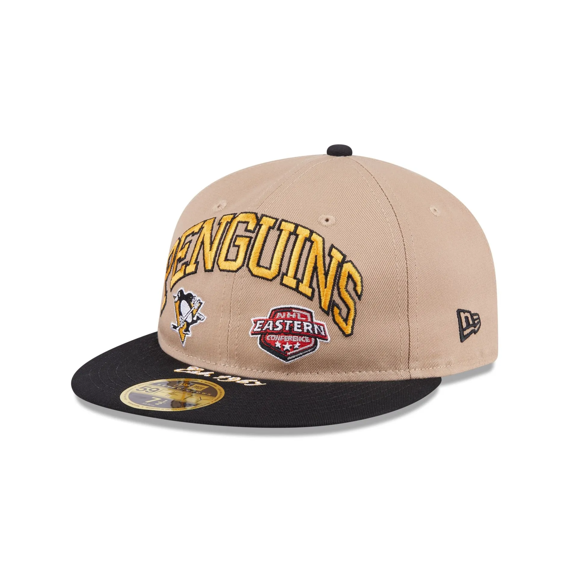 Pittsburgh Penguins Camel Retro Crown 59FIFTY Fitted Hat sold by New Era