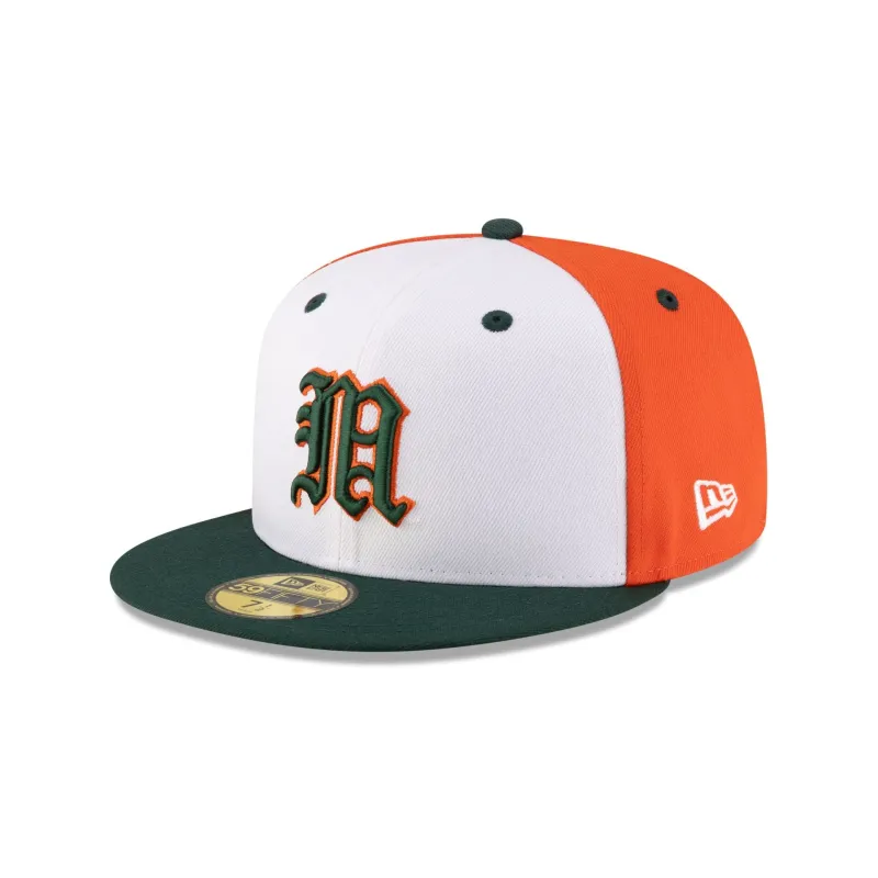 Miami Hurricanes Chrome Block 59FIFTY Fitted Hat sold by New Era