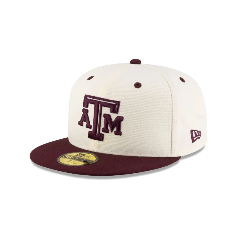 Texas A&M Aggies Chrome White 59FIFTY Fitted Hat sold by New Era