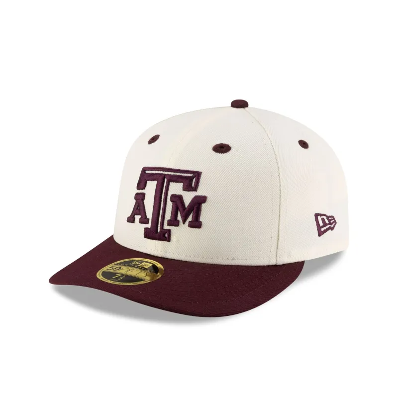 Texas A&M Aggies Chrome White Low Profile 59FIFTY Fitted Hat sold by New Era