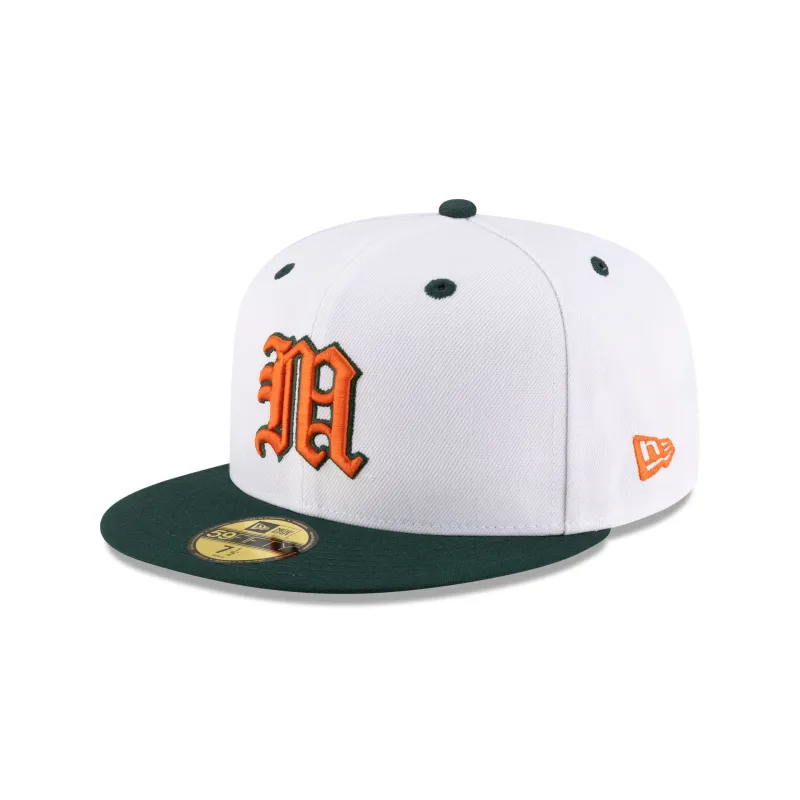 Miami Hurricanes White 59FIFTY Fitted Hat sold by New Era