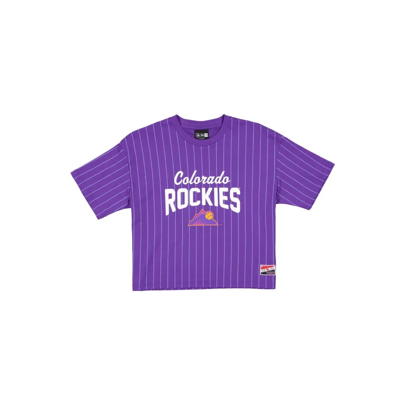 Colorado Rockies City Connect Women's Pinstripe T-Shirt sold by New Era