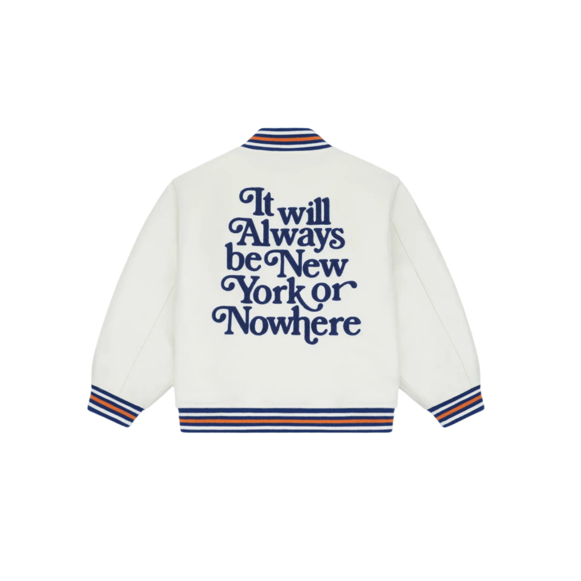 New York or Nowhere x New York Mets Youth Chrome White Motto Varsity Jacket sold by New Era product image thumbnail 2