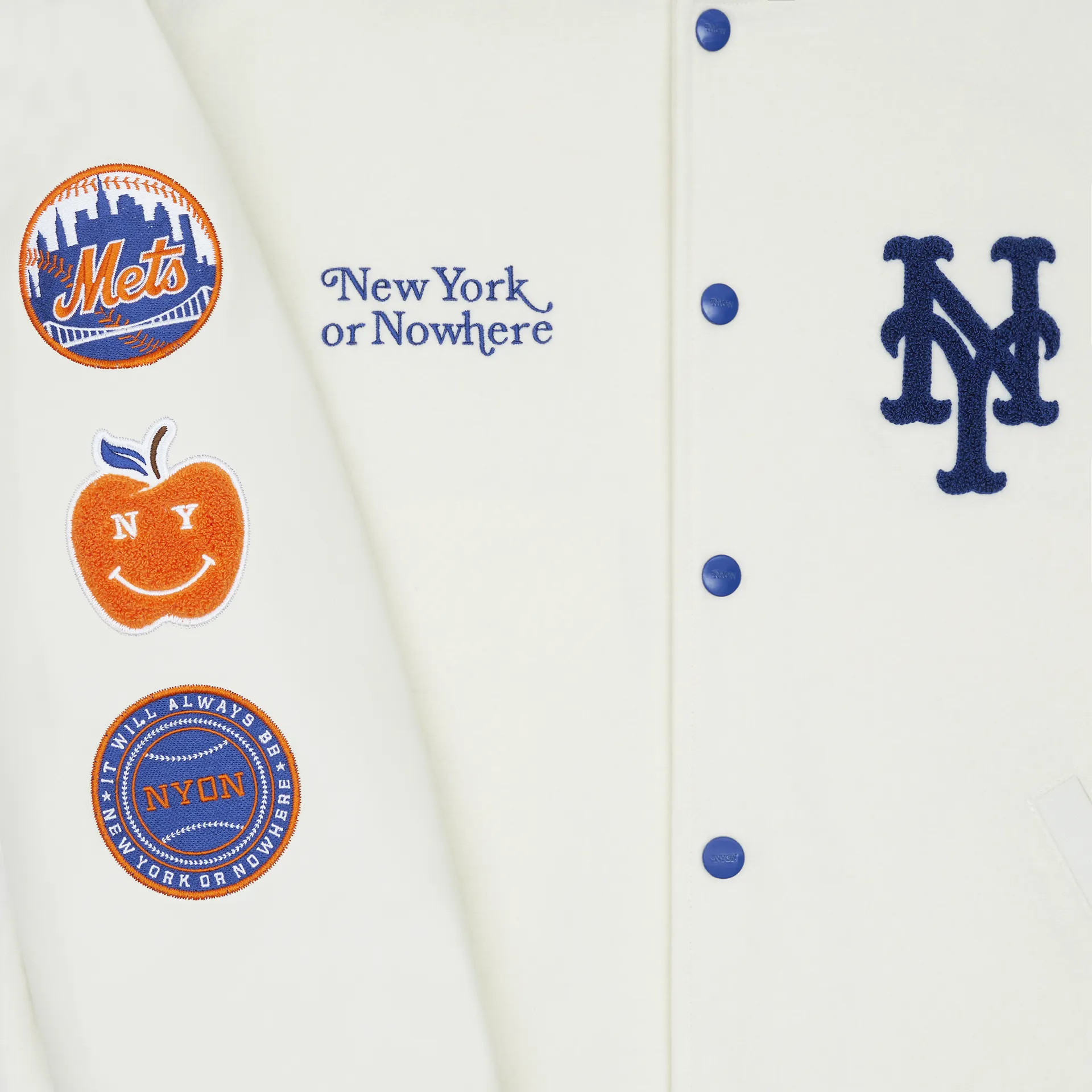 New York or Nowhere x New York Mets Youth Chrome White Motto Varsity Jacket sold by New Era product image thumbnail 4