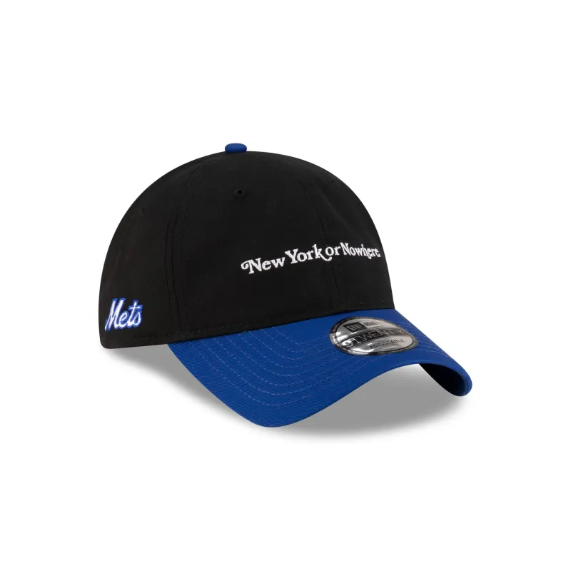 New York or Nowhere x New York Mets Black Wordmark 9TWENTY Adjustable Hat sold by New Era