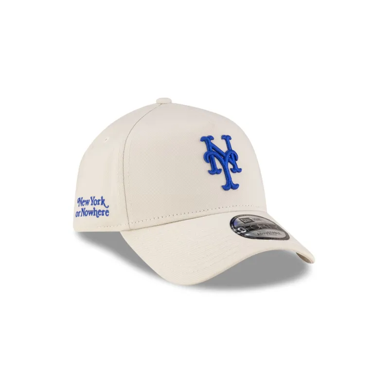 New York or Nowhere x New York Mets Chrome White 9FORTY A-Frame Snapback Hat sold by New Era