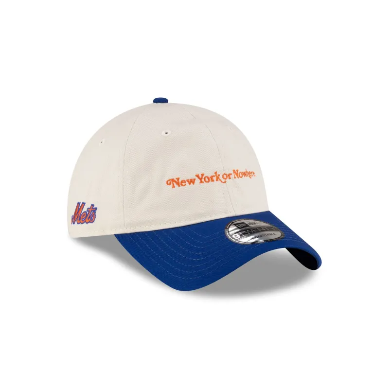 New York or Nowhere x New York Mets Chrome White Wordmark 9TWENTY Adjustable Hat sold by New Era