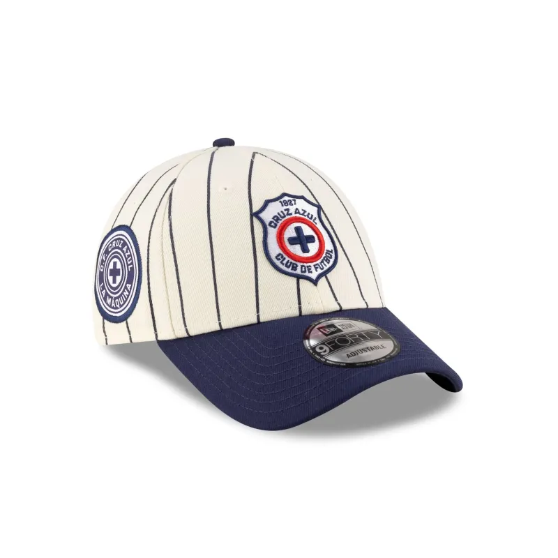 Cruz Azul Retro Pinstripe 9FORTY Snapback Hat sold by New Era