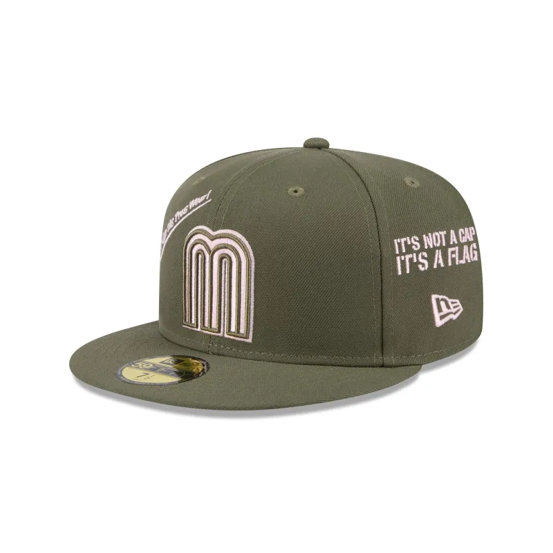 Mexico Baseball New Era Anniversary Logos Olive 59FIFTY Fitted Hat sold by New Era