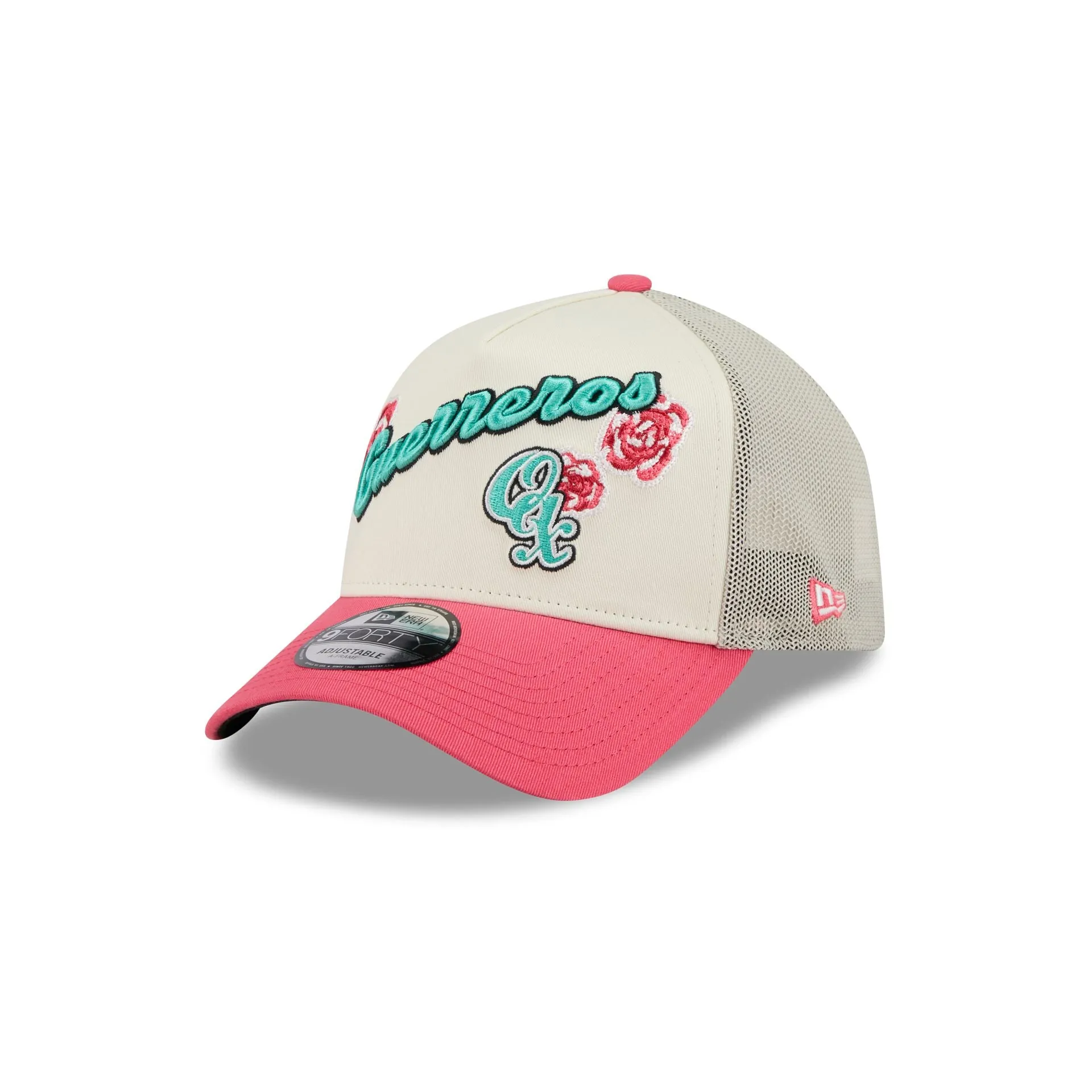 Guerreros de Oaxaca Two-Tone Pink Rose 9FORTY A-Frame Snapback Hat sold by New Era