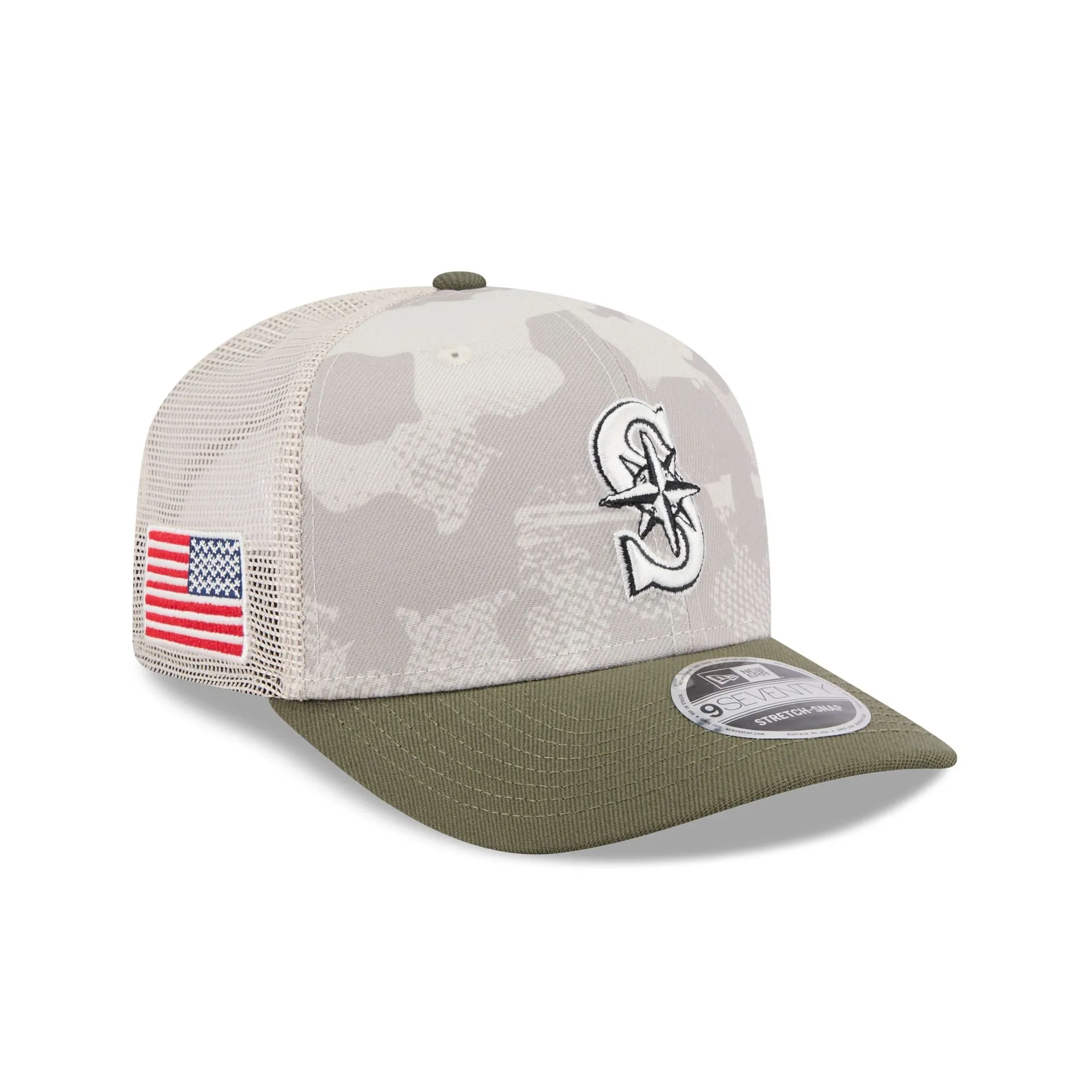 Seattle Mariners Armed Forces Day 2025 9SEVENTY Trucker Hat sold by New Era