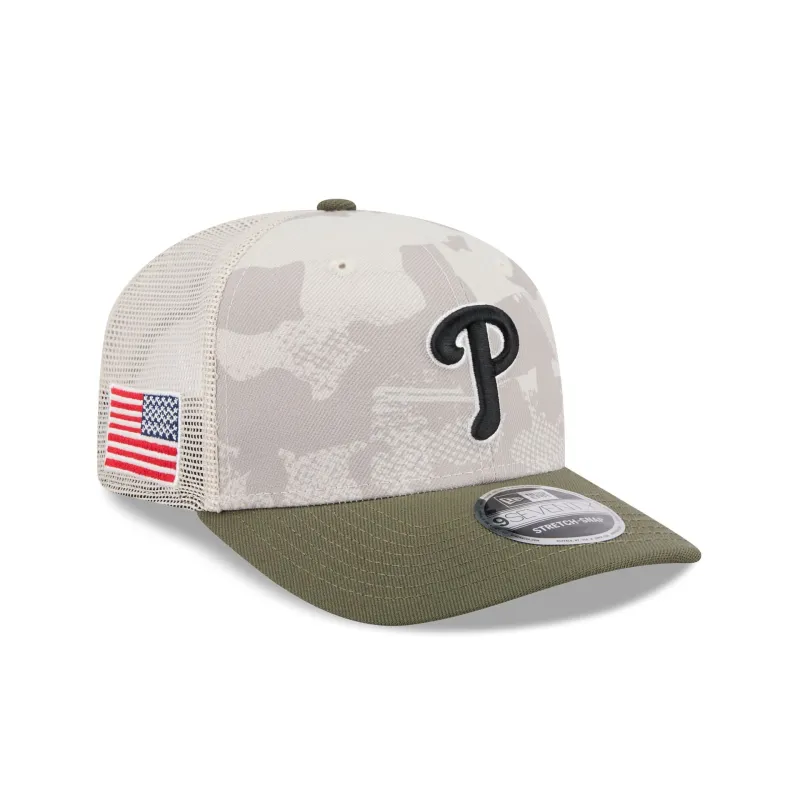 Philadelphia Phillies Armed Forces Day 2025 9SEVENTY Trucker Hat sold by New Era