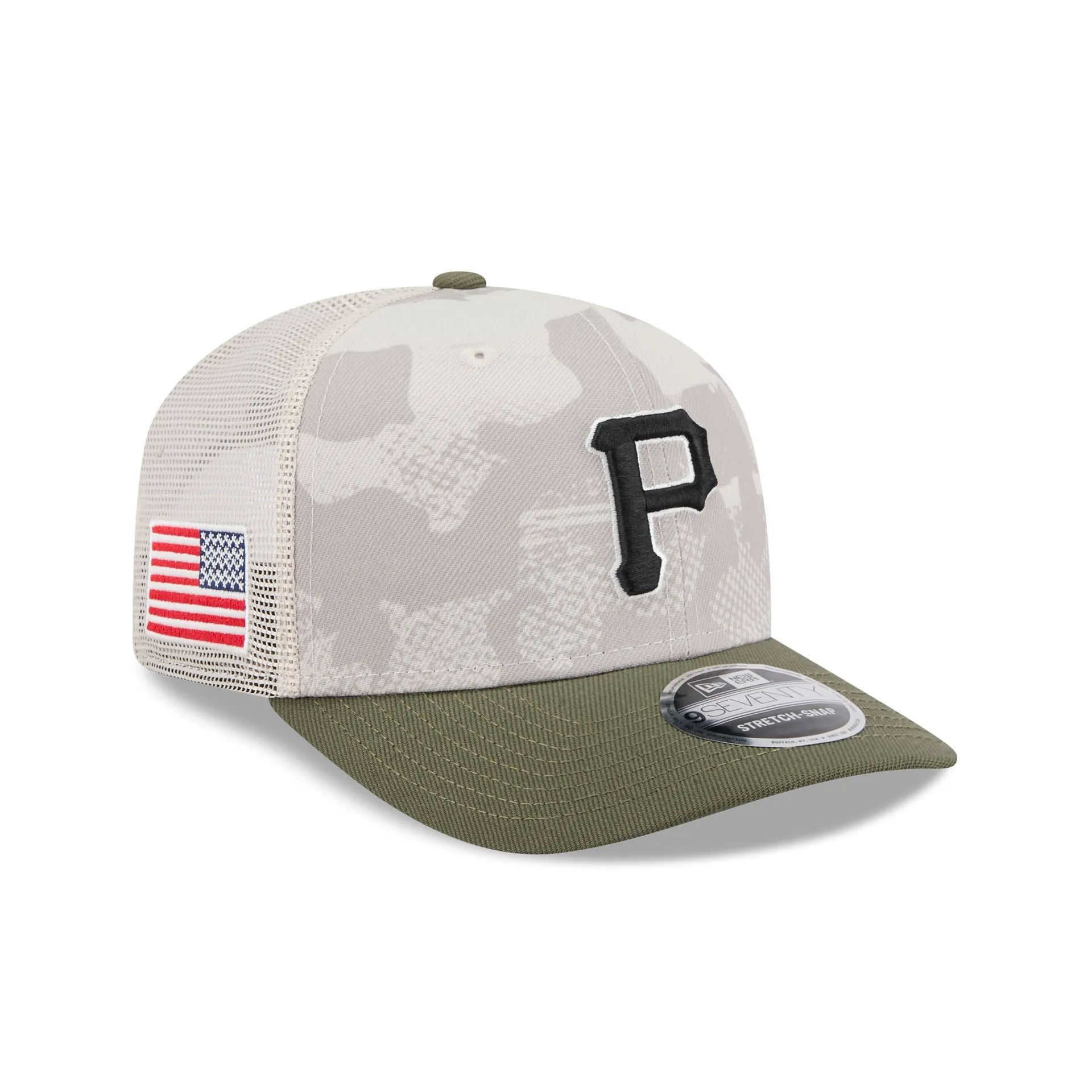 Pittsburgh Pirates Armed Forces Day 2025 9SEVENTY Trucker Hat sold by New Era