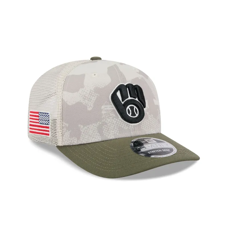 Milwaukee Brewers Armed Forces Day 2025 9SEVENTY Trucker Hat sold by New Era