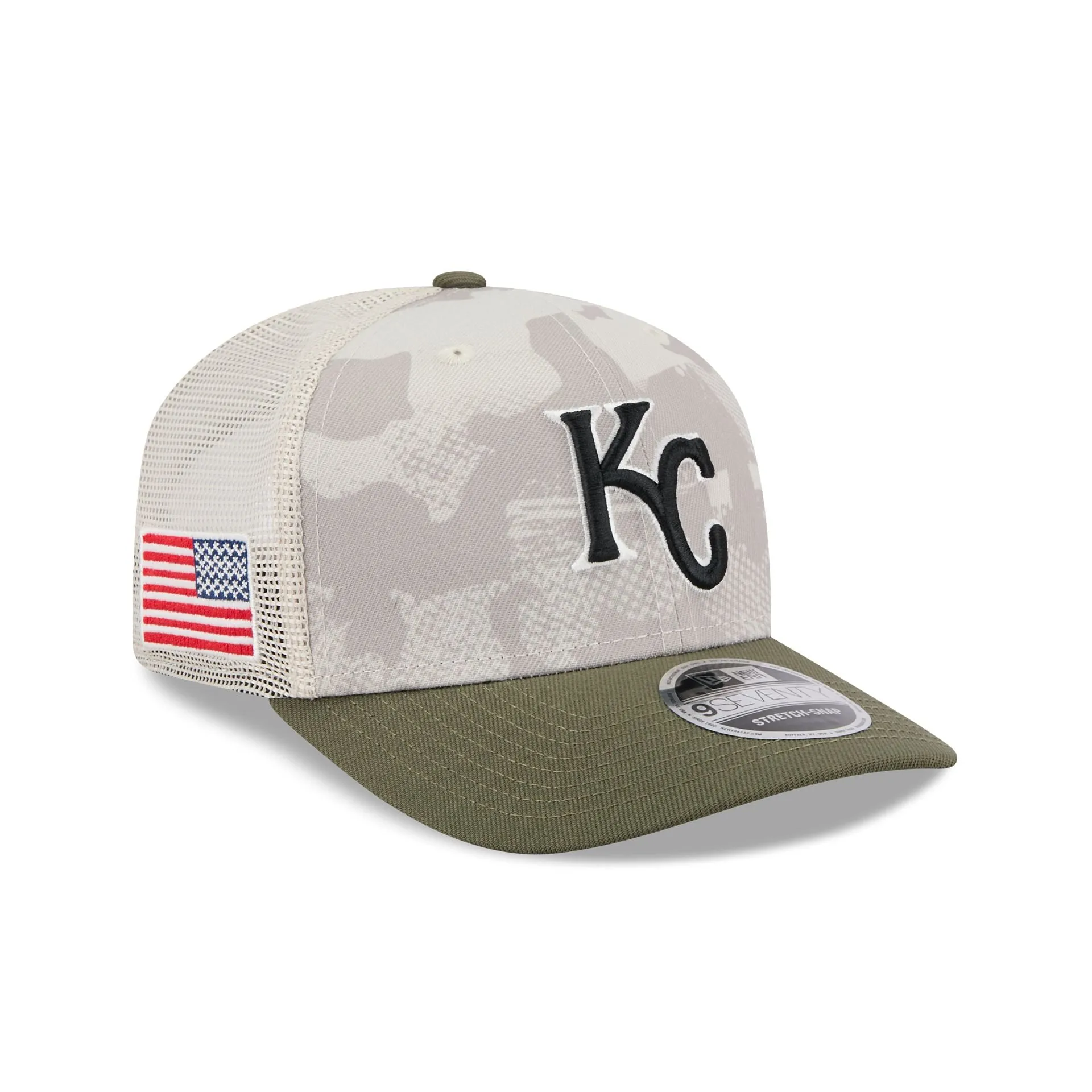 Kansas City Royals Armed Forces Day 2025 9SEVENTY Trucker Hat sold by New Era