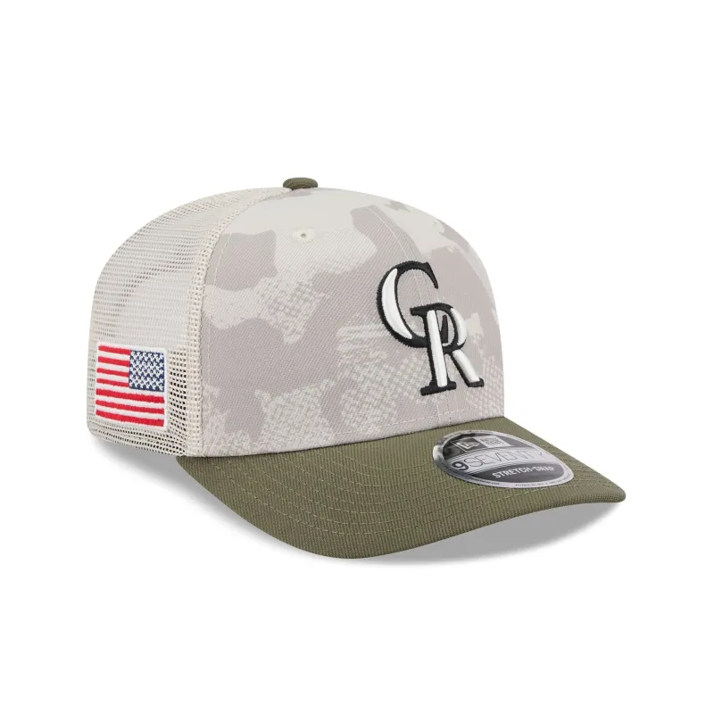 Colorado Rockies Armed Forces Day 2025 9SEVENTY Trucker Hat sold by New Era