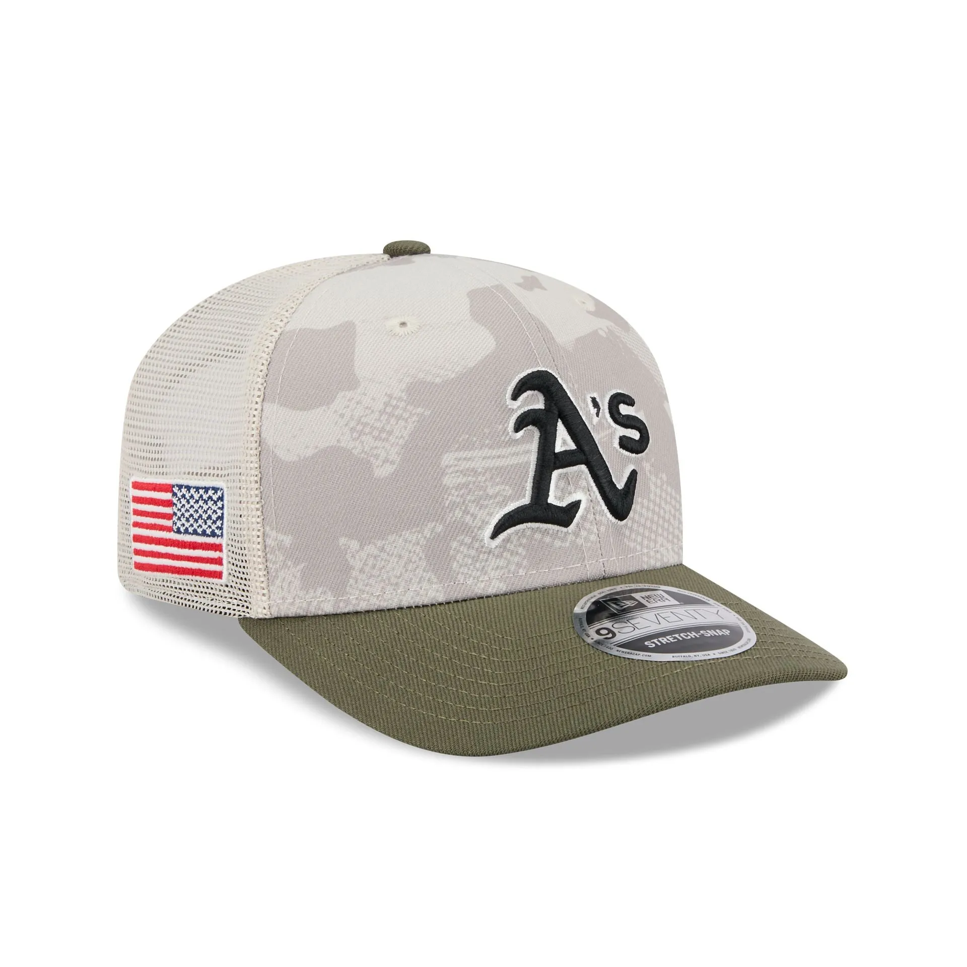 Oakland Athletics Armed Forces Day 2025 9SEVENTY Trucker Hat sold by New Era