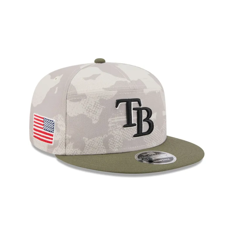 Tampa Bay Rays Armed Forces Day 2025 Split Panel 9FIFTY Snapback Hat sold by New Era