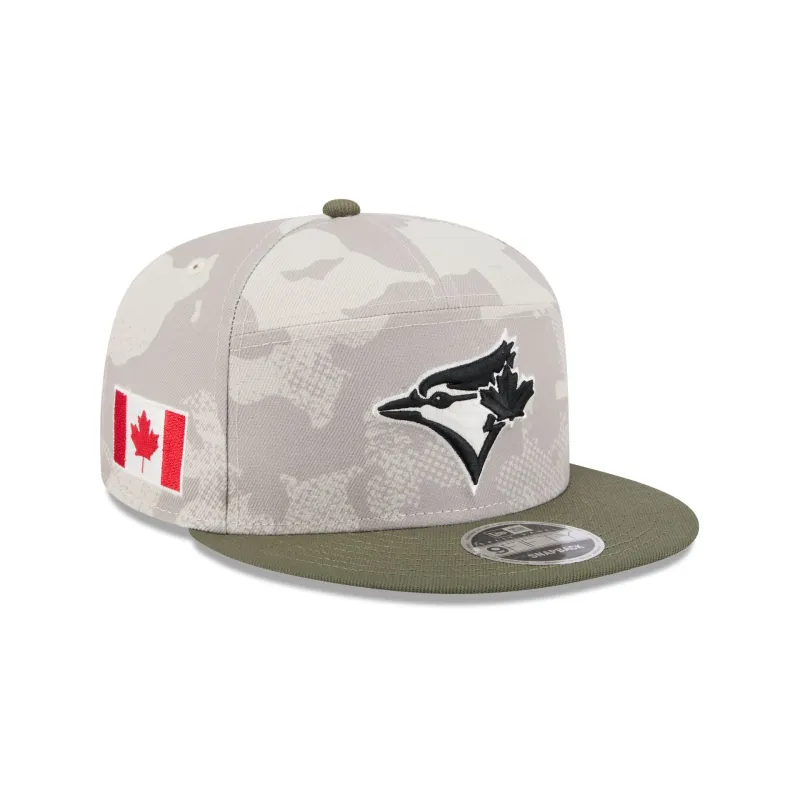 Toronto Blue Jays Armed Forces Day 2025 Split Panel 9FIFTY Snapback Hat sold by New Era