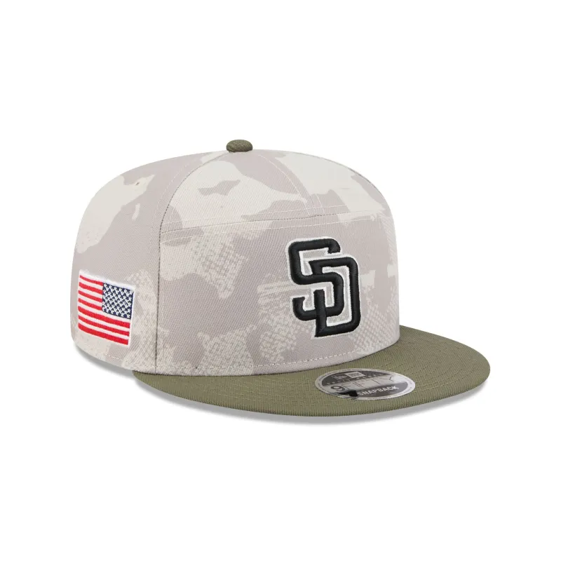 San Diego Padres Armed Forces Day 2025 Split Panel 9FIFTY Snapback Hat sold by New Era