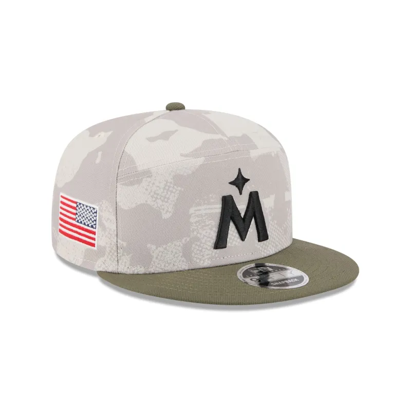 Minnesota Twins Armed Forces Day 2025 Split Panel 9FIFTY Snapback Hat sold by New Era