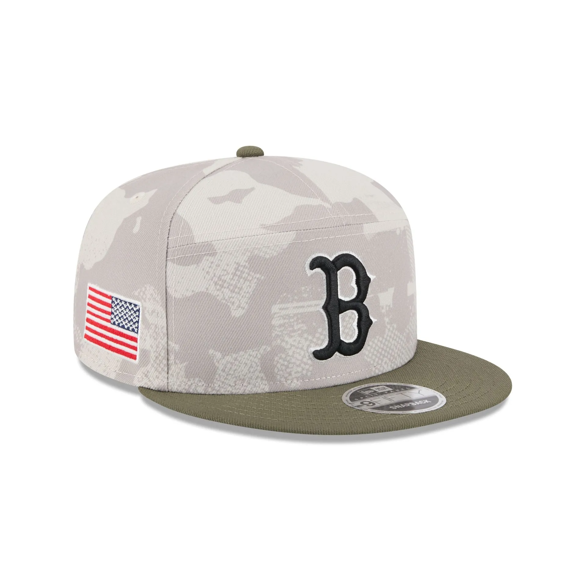 Boston Red Sox Armed Forces Day 2025 Split Panel 9FIFTY Snapback Hat sold by New Era