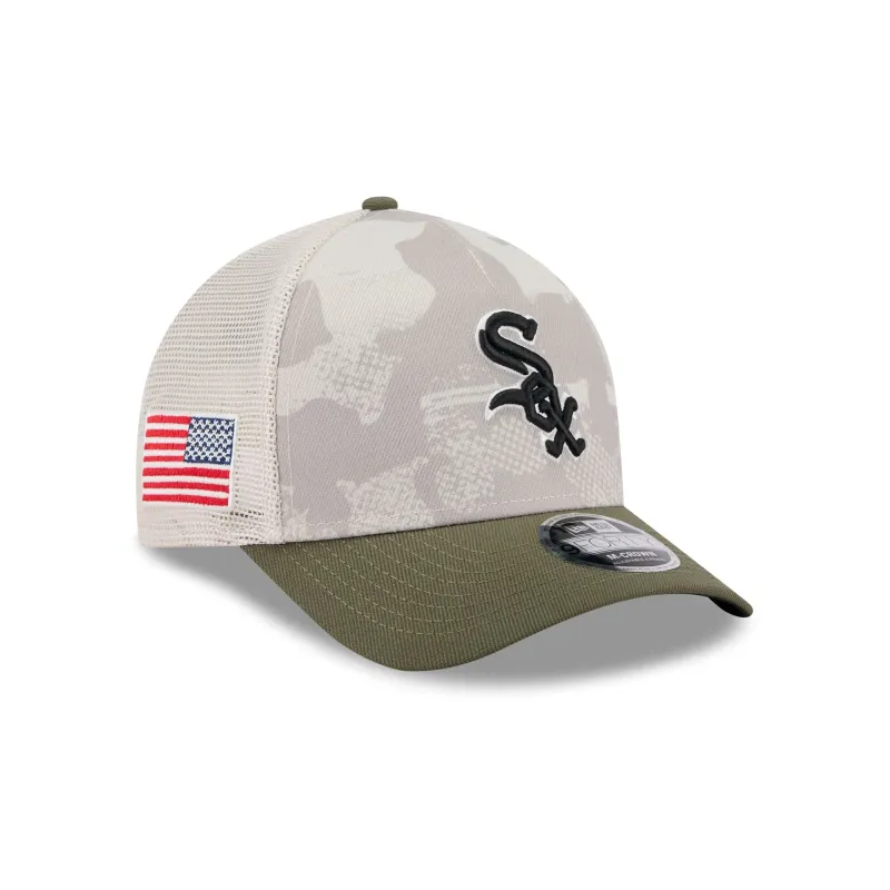 Chicago White Sox Armed Forces Day 2025 9FORTY M-Crown A-Frame Trucker Hat sold by New Era