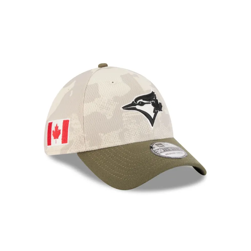 Toronto Blue Jays Armed Forces Day 2025 39THIRTY Stretch Fit Hat sold by New Era